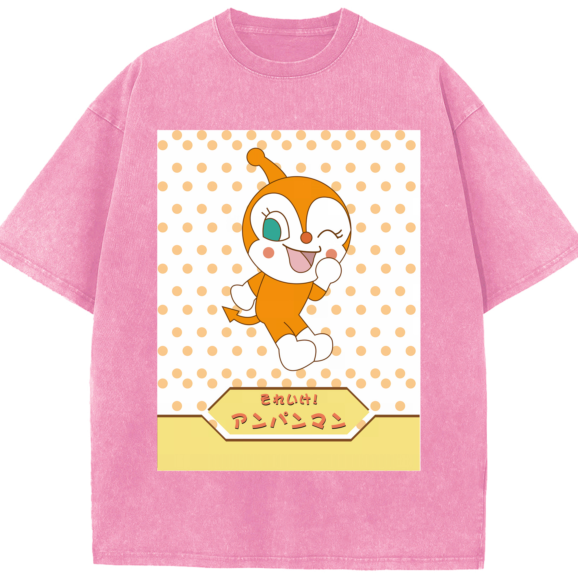 （画像用） アンパンマン Anpanman 綿100% ヴィンテージ風 半袖Tシャツ（フロントプリント）